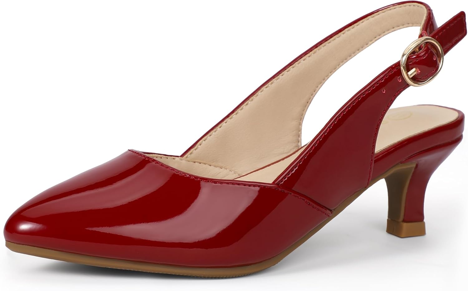 PANDANINJIA Girls Dress Shoes Kitten Heels Sandals Closed Pointed Toe Slingback Flower Girl Little Big Kid Wedding Party School Pumps Shoes