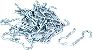 Aexit 3.6mm x Hand Operated Tools 16mm x 10mm Carbon Steel Eye Cup Self-Tapping Screws Hooks 40 Pcs Model:19as86qo732