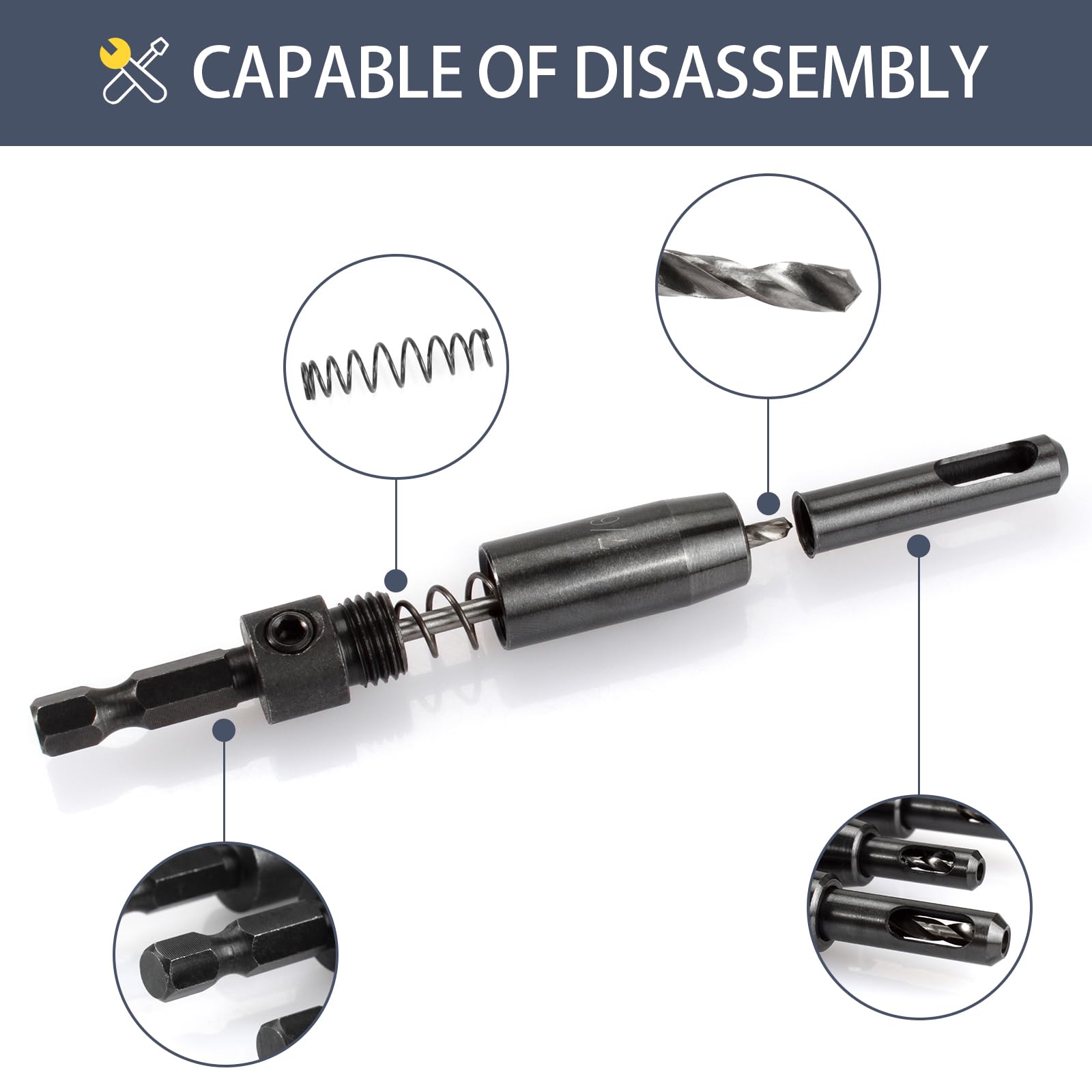 Selbstzentrierendes Bohrer-Set (3 Stück) – Für VIX Bit, Bosch Clic-Change – Größen: 3/32", 7/64", 1/8"