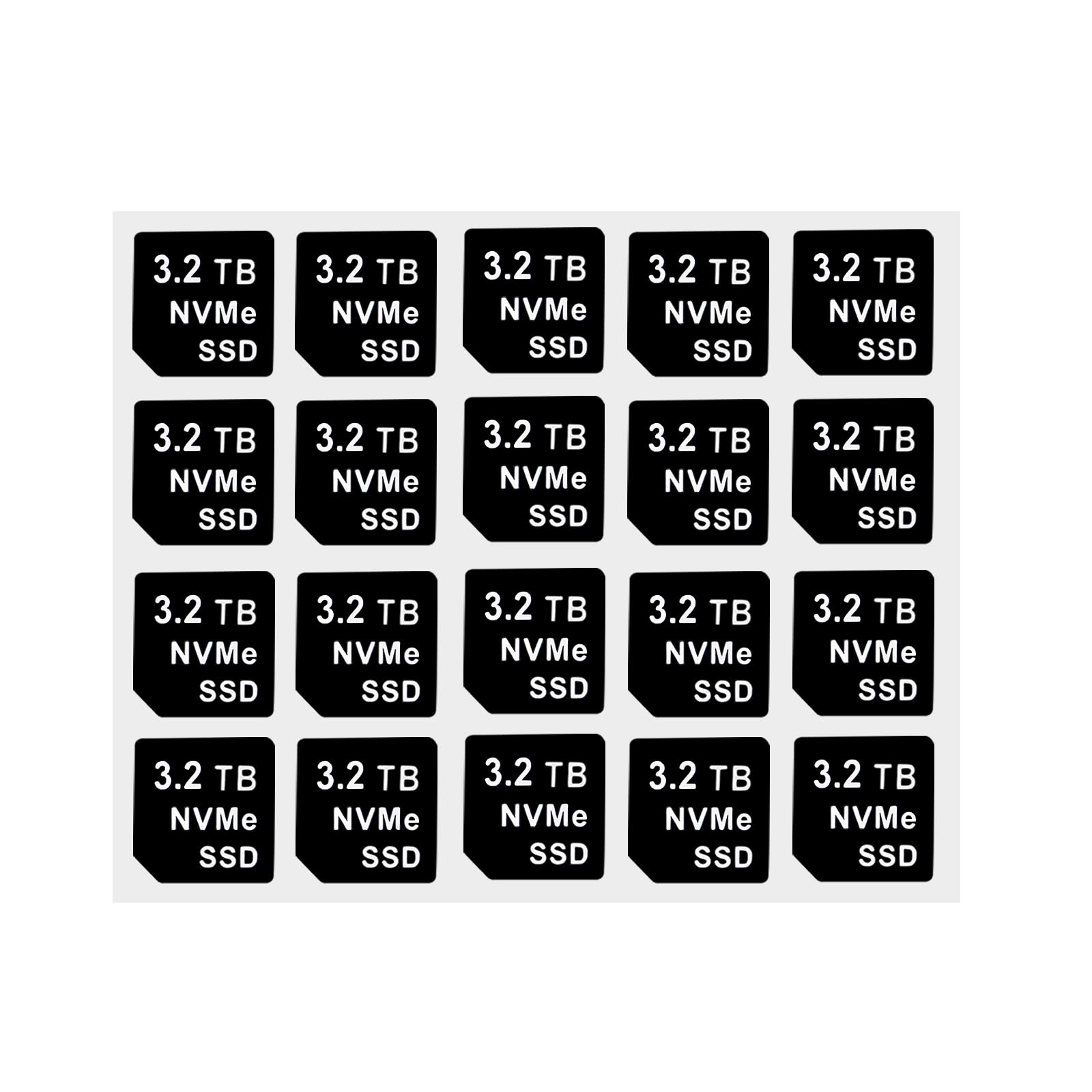 20PCS Capacity Sticker Label for Hard Drive Tray Caddy DXD9H 0DXD9H X7K8W 0X7K8W, Compatible with Dell PowerEdge 16th-14th Gen r740 r640 r440 r340 r750 r650 r550 r760 r660 r6625, 3.2TB, NVME, SSD
