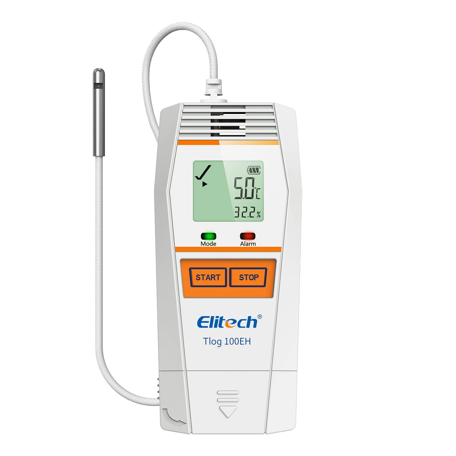 ElitechTlog 100EH Digital Temperature Humidity Data Logger, 32000 Points, External Probe, USB Port, PDF Report