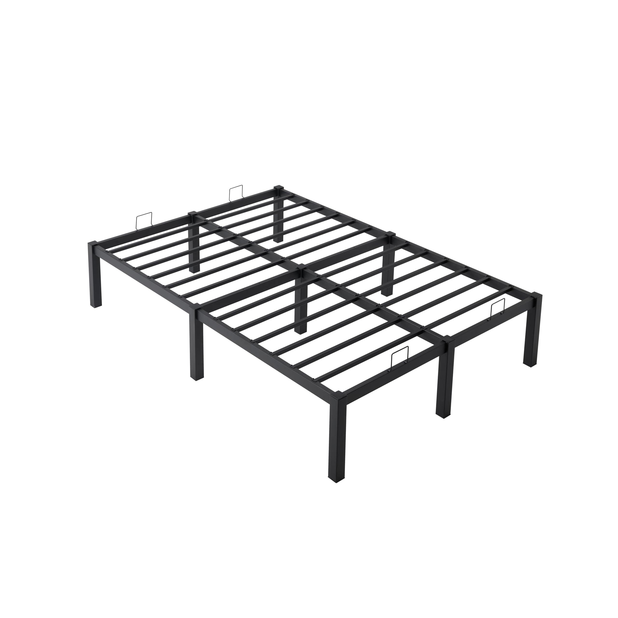 Garvis werkzeuglos OHNE Schrauben! Metallbett 140x200 Schwarz – 32 cm Hoher Doppelbettrahmen mit Stauraum – klick-Montage