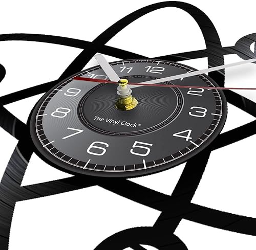 Miniatura 3 de Reloj de pared de 12 pulgadas, cuarzo silencioso, sin tictac, funciona con pilas, moderno, decorativo, física, ciencia, mecánica cuántica, reloj de