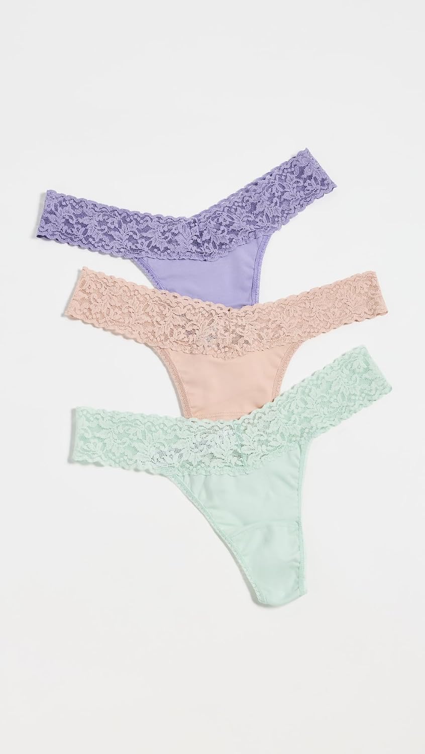 hanky panky - Supima Cotton Original Rise Thongs for Women | Lacy Lingerie, Cotton Panties | 3 pack