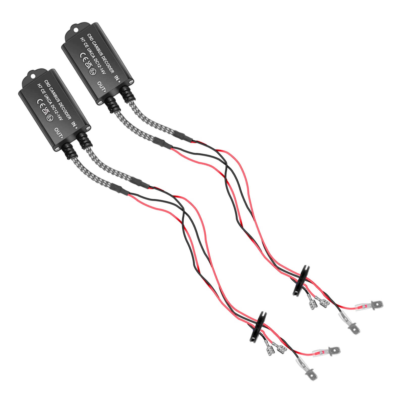 H7 LED Decoder, 2pcs LED Canbus Headlight Decoder Device Anti-Flicker Flickering Resistor Resistors Error Free Canceller Decoder Conversion Kit