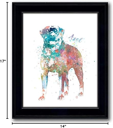 Vista 127 de Regalo personalizado para perros y amantes de los perros. Estilo acuarela. (lienzo enmarcado de 20 x 25 pulgadas, Golden Retriever)