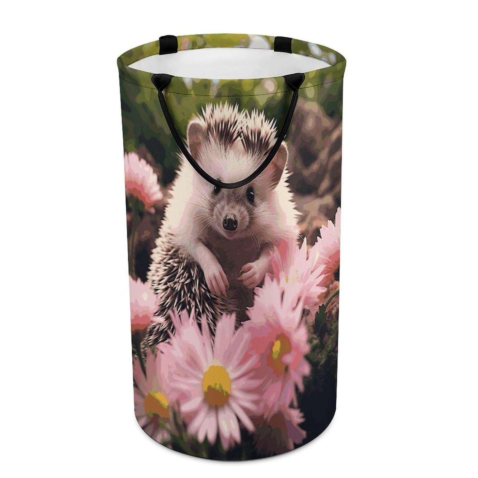Panier de rangement pour salle de bain au décor de fleurs