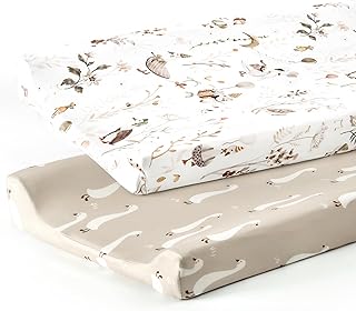 GRSSDER Stretch Ultra Soft Jersey Knit Changing Pad Cover Set 2 Pack, Change Table Pad Covers Fit 32"/34" x 16" Pads Safe ...