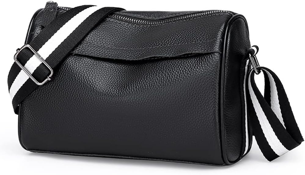 Men's Leather Shoulder Bag Business Document Cowhide Retro Crossbody Bag Clash Color Large Capacity Commuting Bag