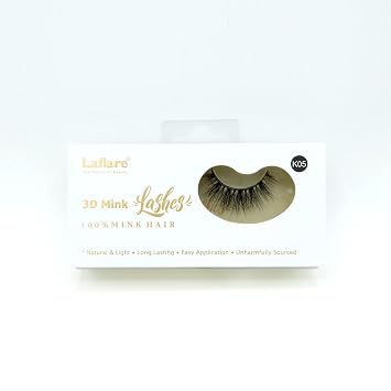 Laflare 3D 100% REAL MINK Eyelashes, Luxurious Hand-made, Light, Natural, Long Lasting, Easy to Apply False Lashes K05