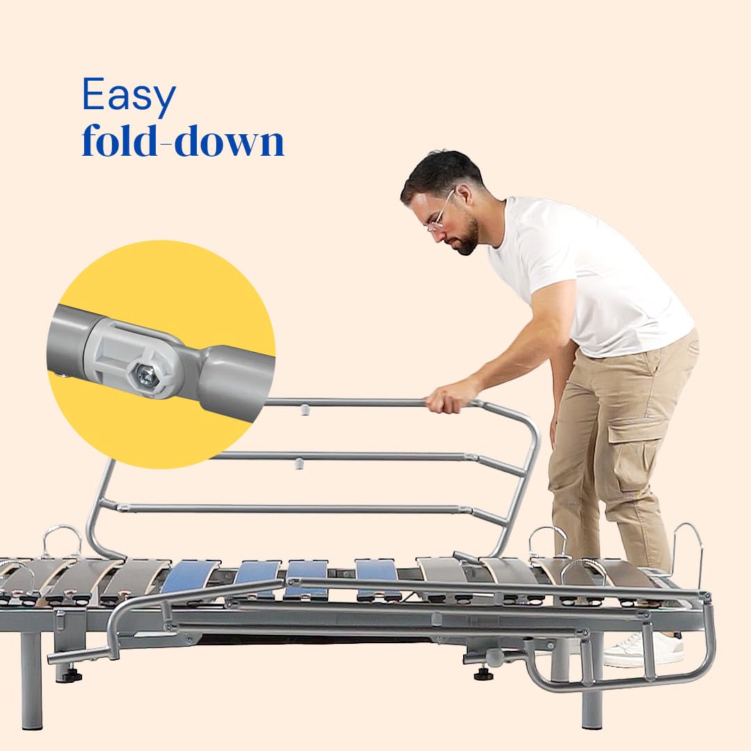 Geriafy - Klappbare Bettgitter für verstellbare Betten, Sehr Robust , Handquetschschutz (2er Set), 115x46