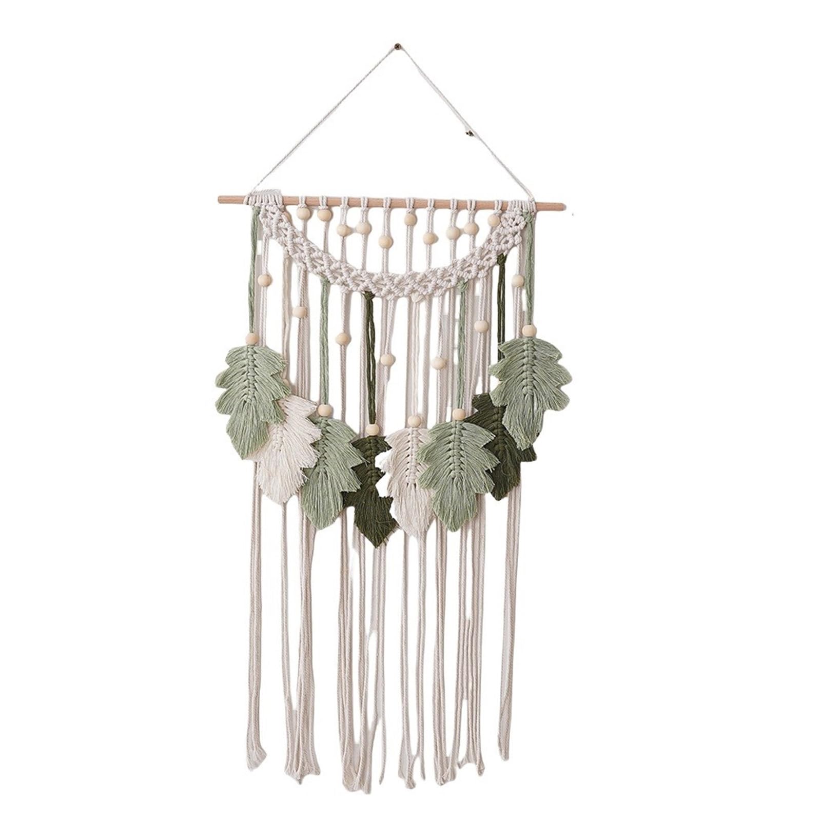 Hsioluted Macrames Wall Hanging Colorful Woven Tassels Wall Decors Aesthetic Cotton Rope Decorative Tapestry for Apartment Woven Cotton Rope Tapestry