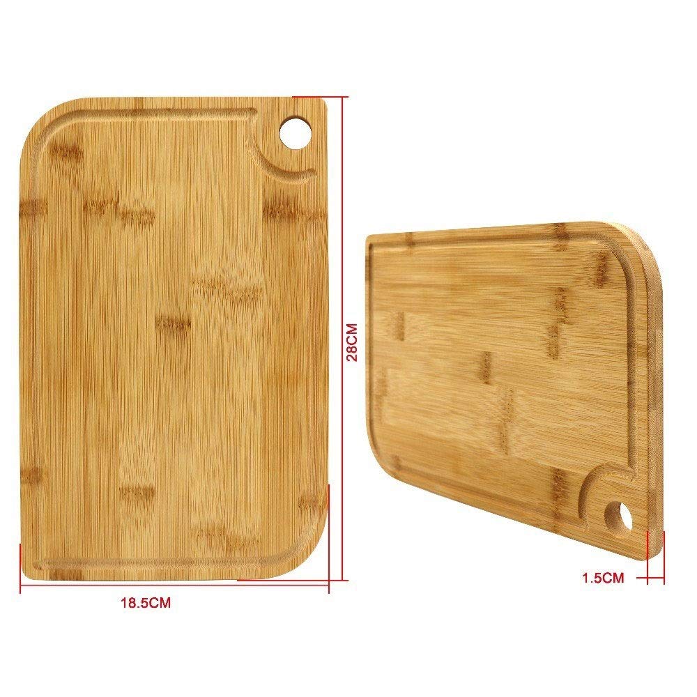 Tabla de Cortar de Cocina, Tablas de Cortar de bambú Natural, Tabla de Cortar de Madera con Ranura para Jugo, Tabla de Cortar de bambú