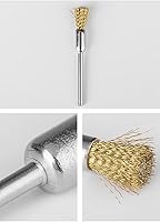 Vista 5 de Rueda de alambre de latón de 30 piezas para pulir, accesorio de taladro de rueda de alambre