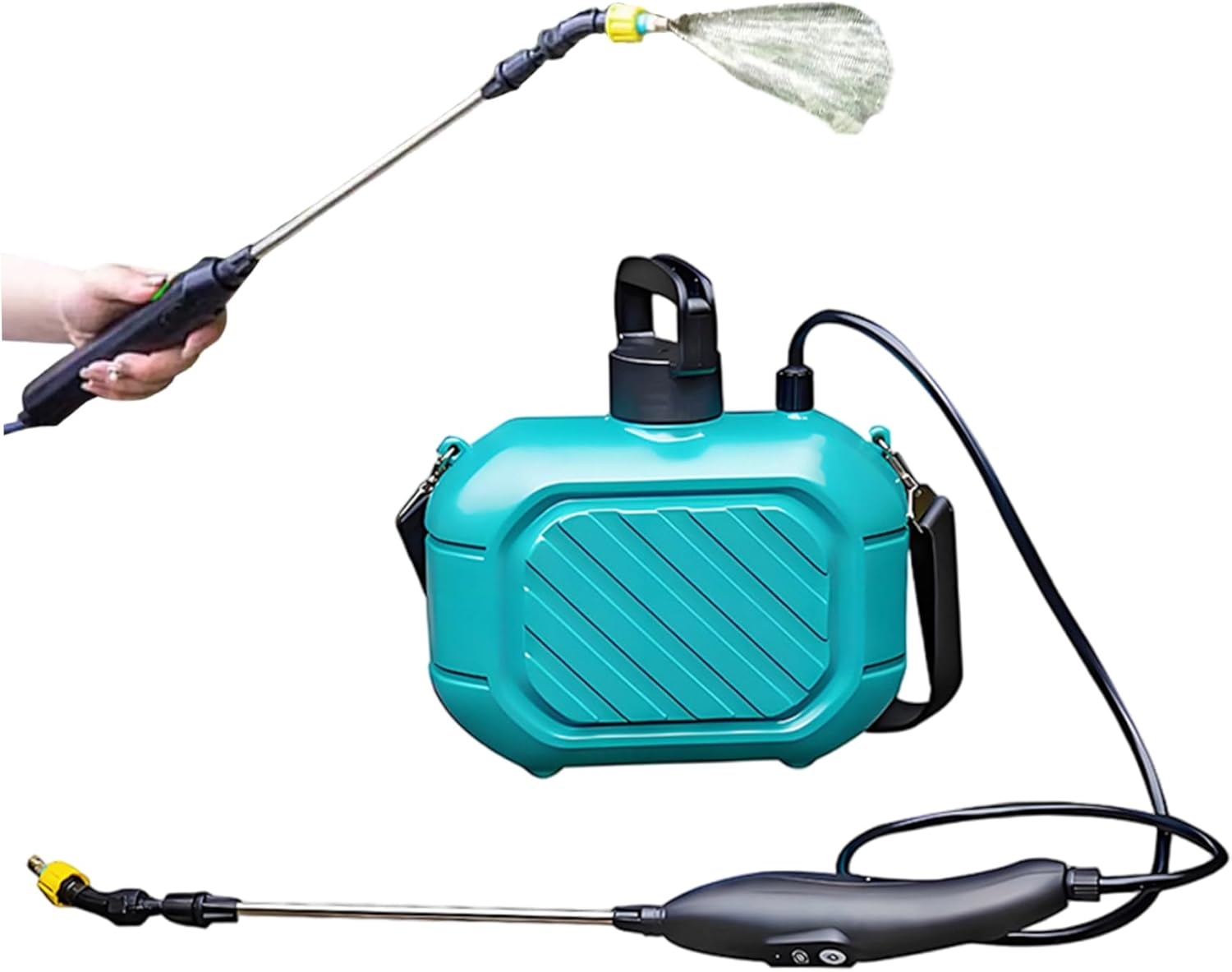 Electric Sprayer, 5L/1.32 Gallon Battery Powered Sprayer with Retractable Wand & Rechargeable Handle for Planting Lawn Yard Garden, Green..