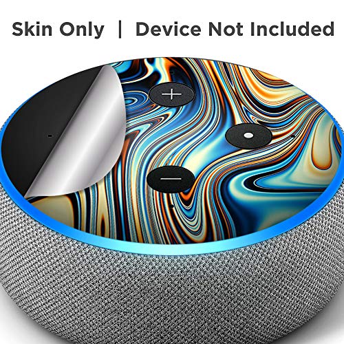 Image of Blue Oragne Psychadelic Oil Slick - Vinyl Sticker Compatible with Amazon Echo Dot 3rd Generation Alexa - Decoration for Your Smart Home Speakers, Great Gift for Mom, Dad, Birthday