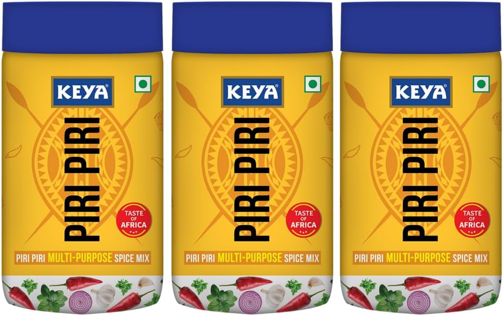 Keya Piri Piri Peri Peri Exotic Spice Mix Multi-purpose Seasoning Zero Artifical Colours No Added MSG Instant Seasoning Mix Marinade Mix, Dip Mix, Sprinkler 100g Pack of 3