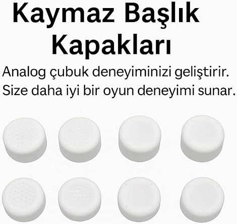 Cosmostech 8'li Analog Başlık Koruyucu Silikon Kapakları, Beyaz, PS5/PS4/Xbox/Switch Pro ile Uyumlu