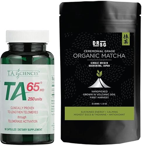 T.A. Sciences TA-65 90 Cápsulas Incluye Té Verde Orgánico Gratis Polvo Japonés Matcha