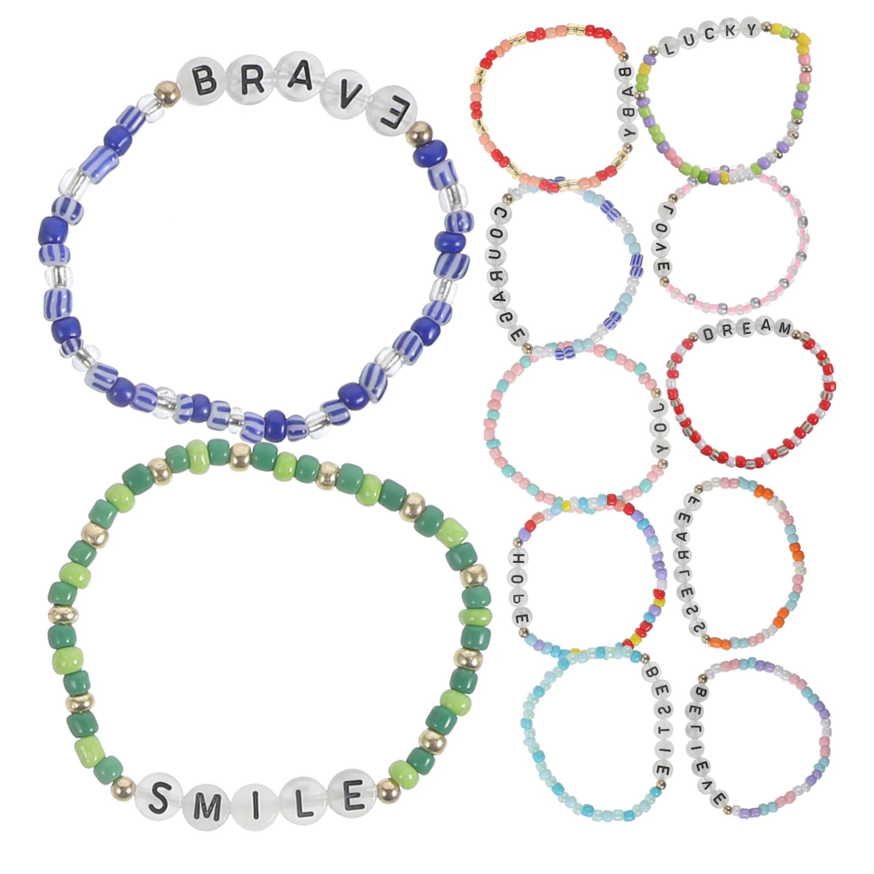 Pulseras de la amistad anti tirones pack ajustable con letras oscuras para evitar pérdidas en niñas 8