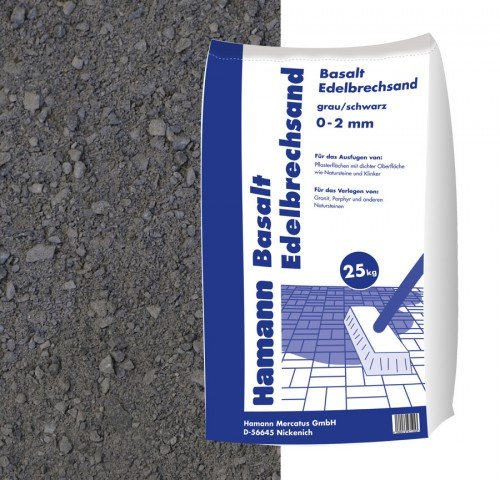 Hamann Mercatus GmbH Basalt Edelbrechsand Anthrazit 25 kg Sack - Zur dekorativen Gartengestaltung