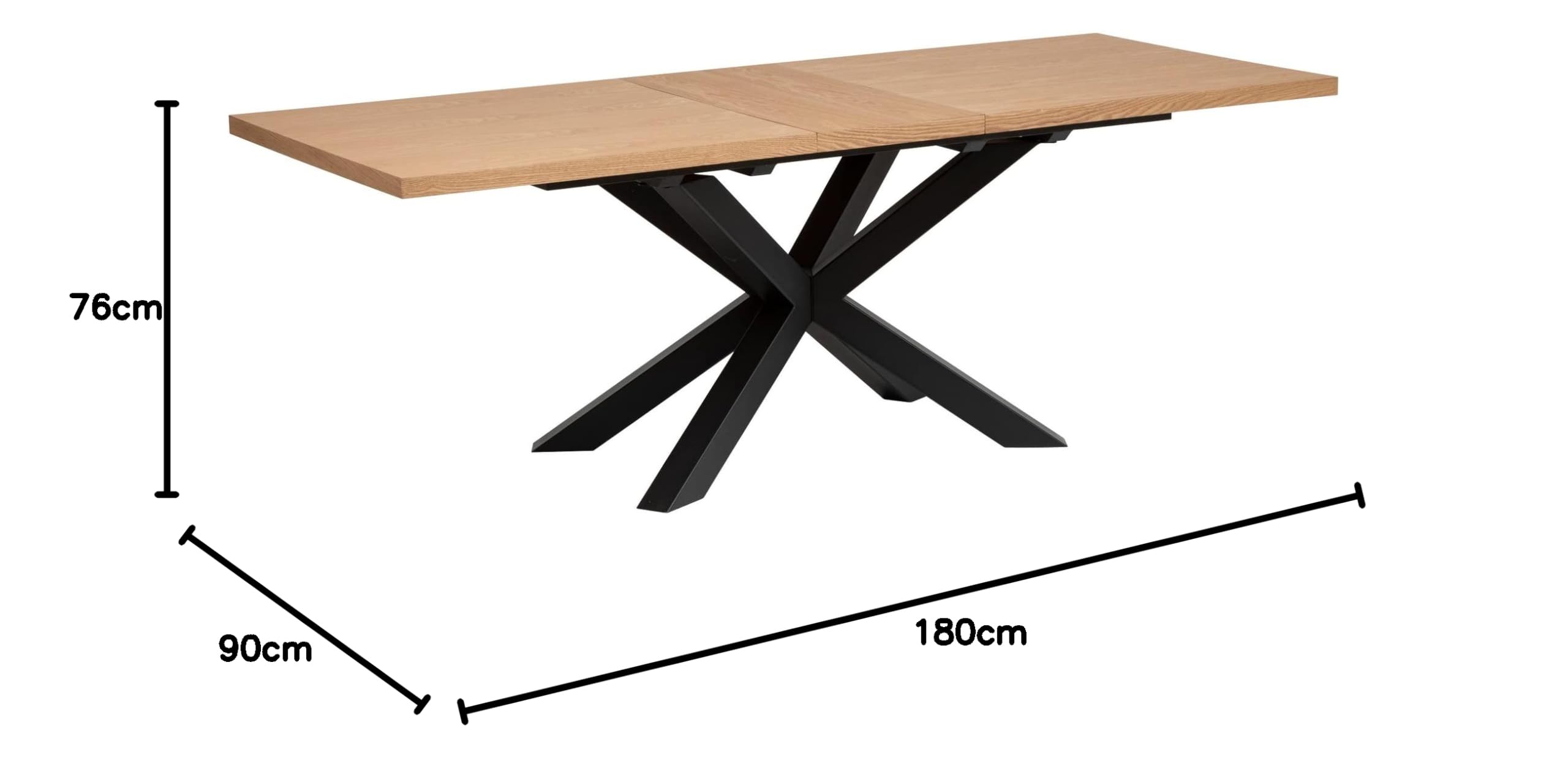 Atmosphera Table à Manger Extensible 180/220 x 90 Olaf Naturel