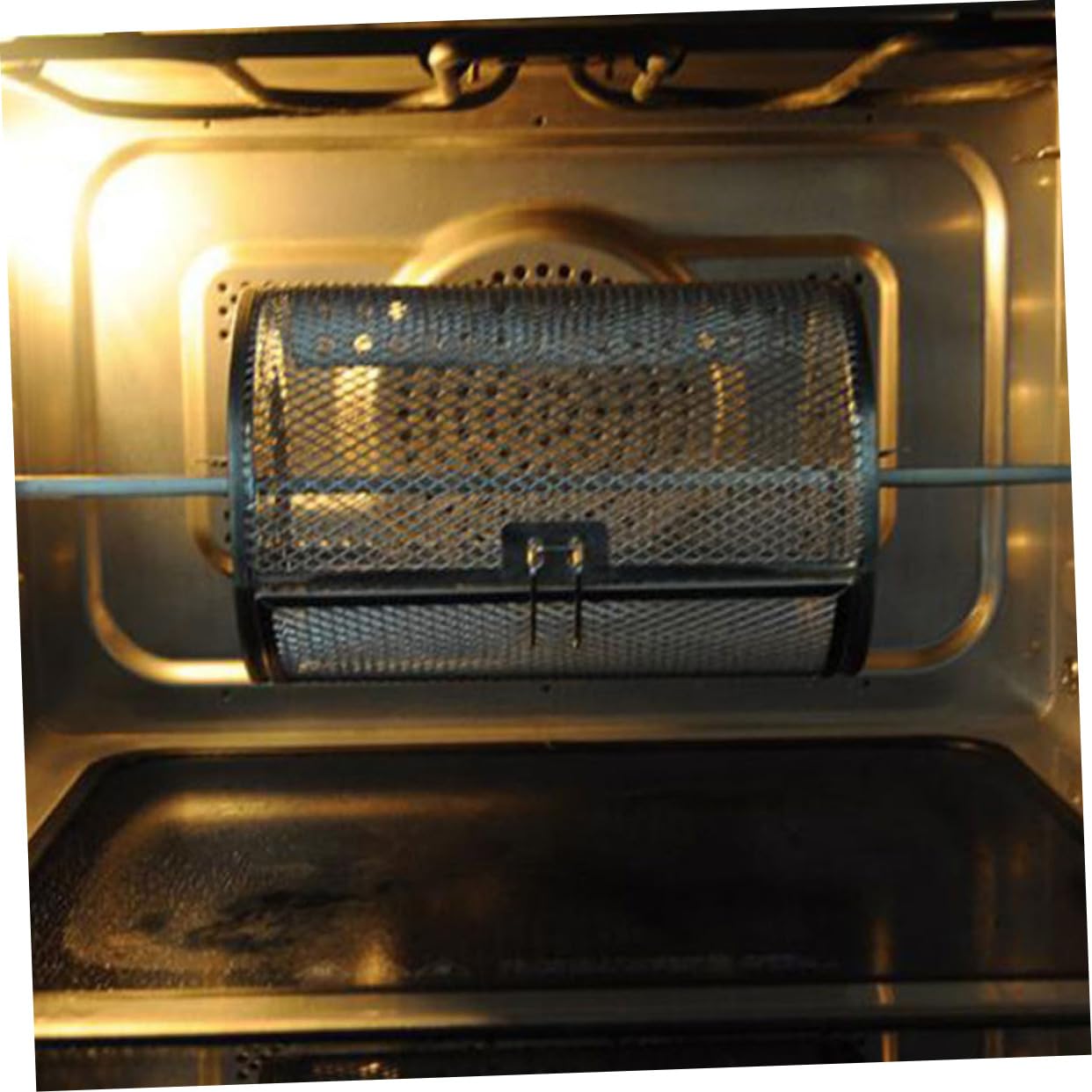 BESPORTBLE Jaula Para Hornear Eléctrico Rejilla Giratoria y Tuercas Metálicas Práctica Canasta Para Asar Carne Para Hornear Carne Barbacoa