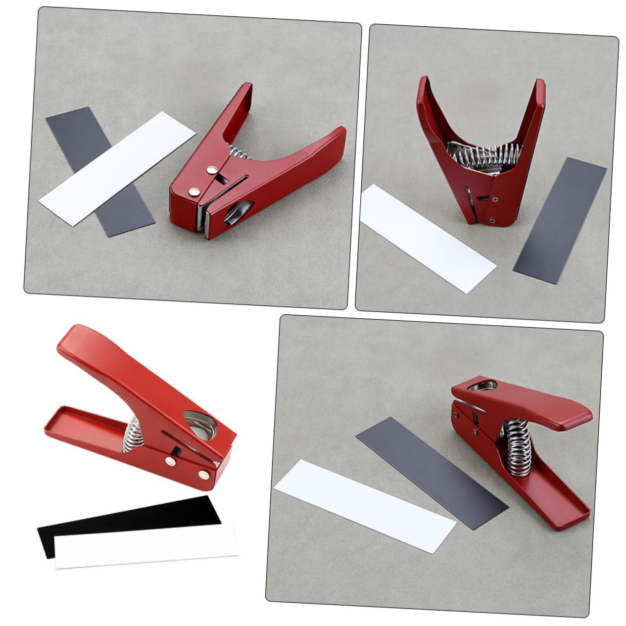 Punzone per Plettri per Creazione Plettri Personalizzati in Metallo Rosso per Chitarra Strumento Resistente per Taglio di Materiali Diversi
