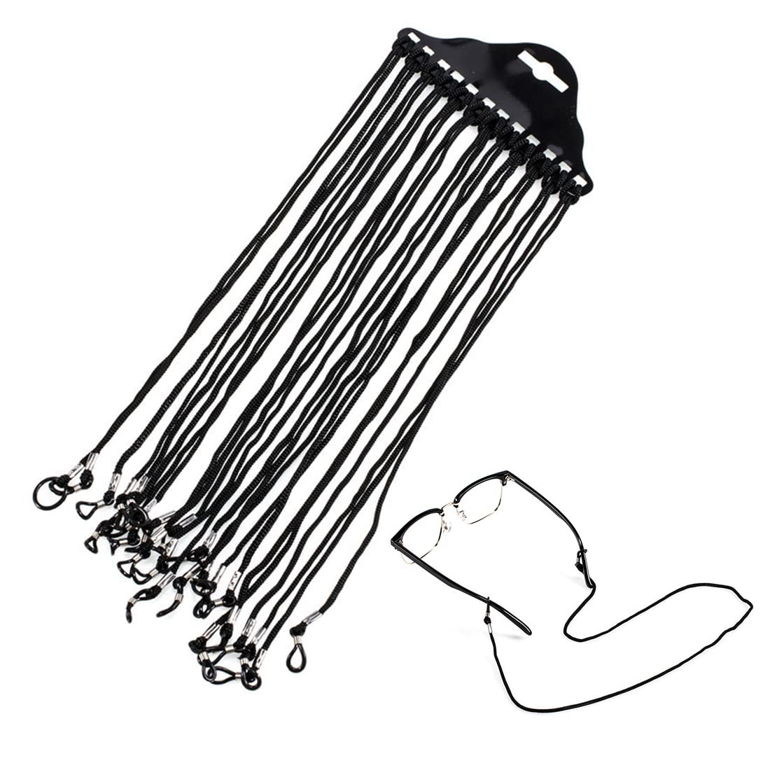 PLABBDPL 12Piezas de Cadena de Gafas de Cuerda de Cuero,Cuerda de Gafas Antideslizante,Cuerda de Montura de Gafas ,para Los y Actividades al Aire Libre,Mujer Hombre Niños Accesorios para Gafas Universales