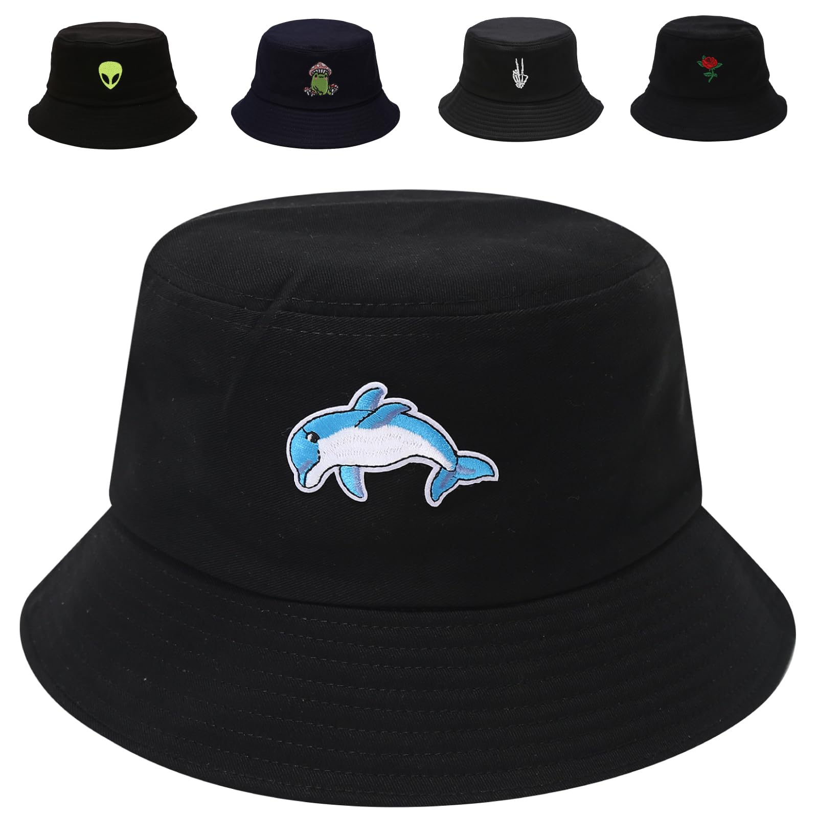Cotton Bucket Hat for Women Men Summer Travel Sun Beach Bucket Cap, Unisex Outdoor Fisherman Hat