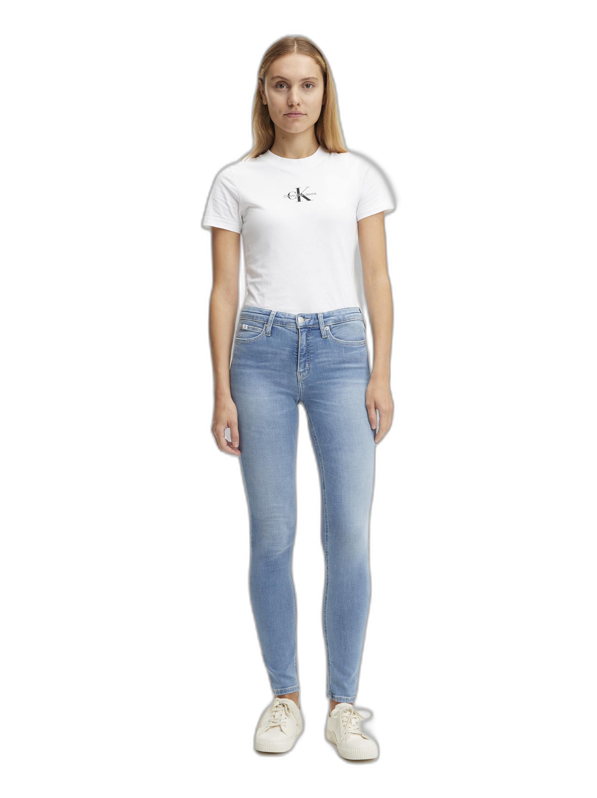 Calvin Klein Jeans Women's Mid Rise Skinny J20j221580 Pants, Denim (Denim Light), 24W / 30L