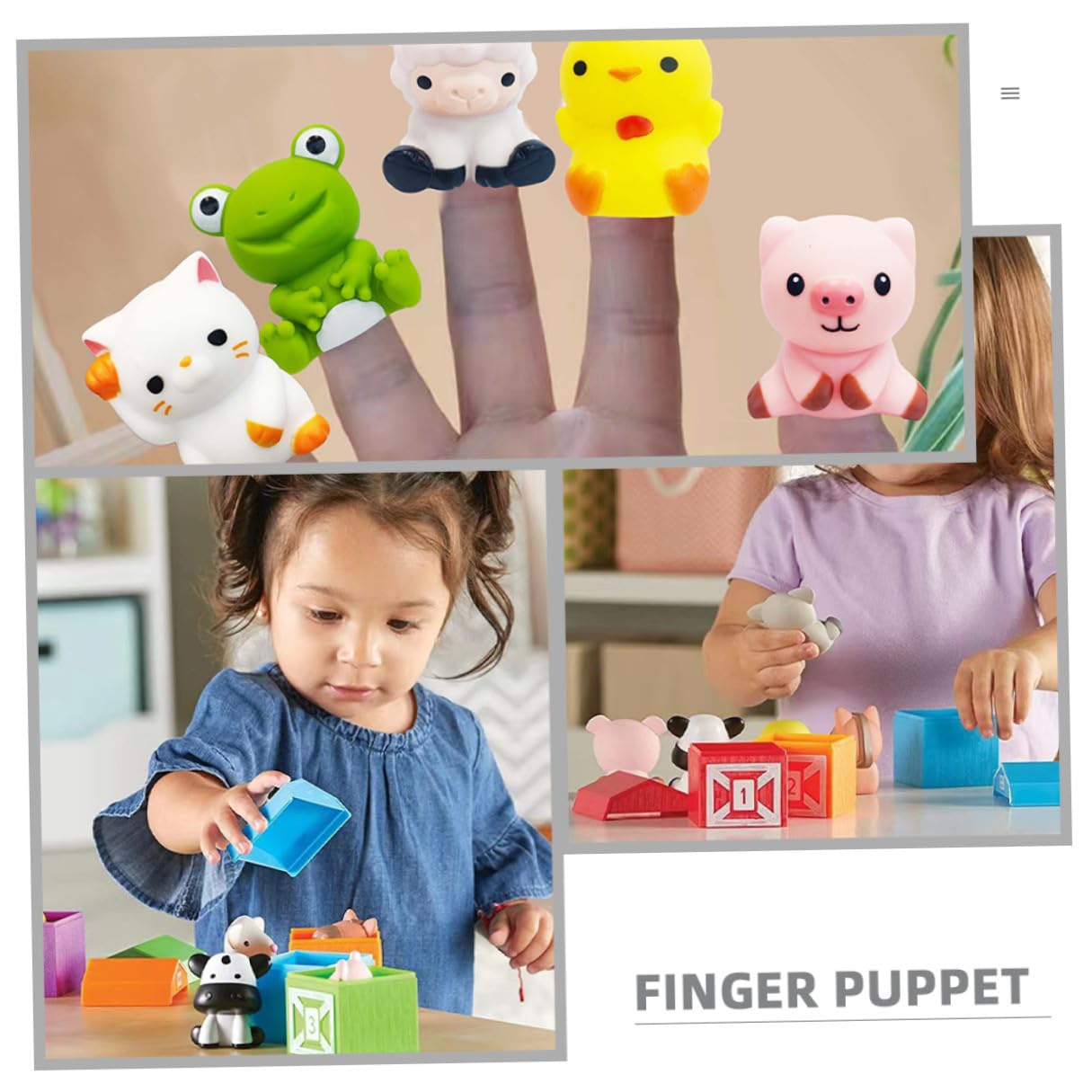Tofficu Figuras Flexibles de Dedo de Animales para Niños, 10 Piezas de Plástico Diseño de Dibujos Animados, Fáciles de Usar para Enseñanza y Juego Educativo Estilo Aleatorio