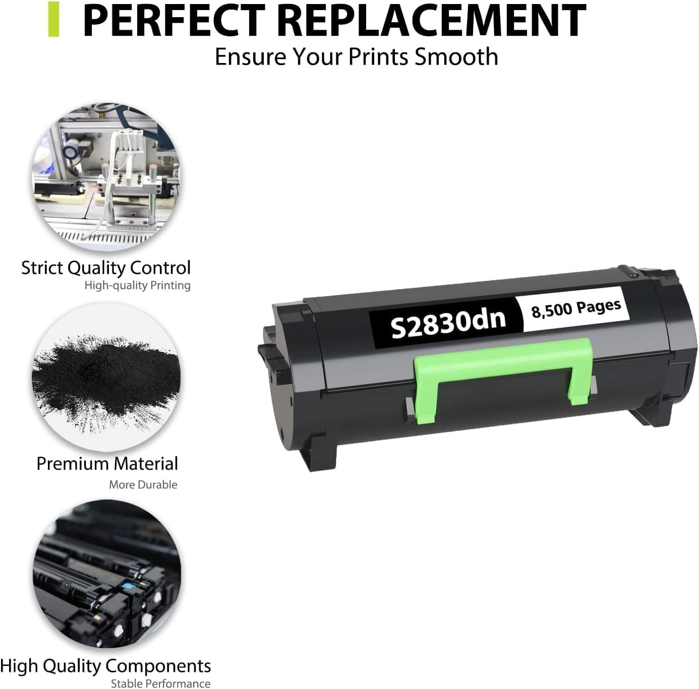 S2830 S2830dn Toner Cartridge Replacement for Dell S2830dn Toner Cartridge for Dell S2830dn S2830 Printer Series GGCTW, 593-BBYP, FR3HY, CH00D, 593-BBYP, 3RDYK, TC2RH, 593-BBYO (1,7000 Pages,2-Pack)