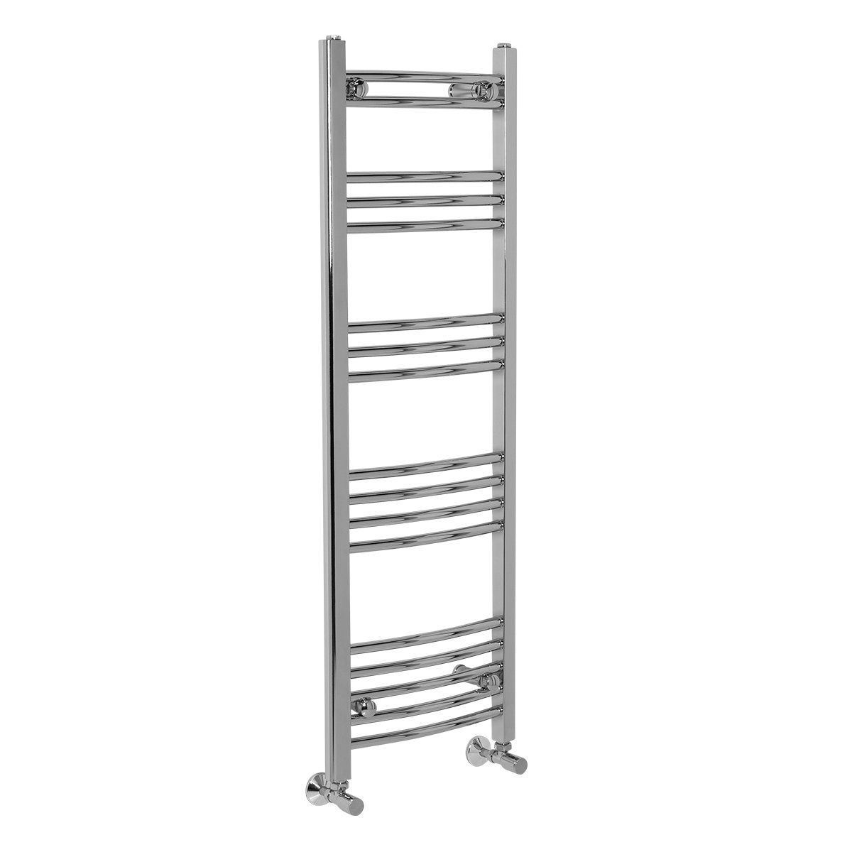 Warmehaus Chrome Curved Bathroom Heated Towel Rail Radiator Rad Central Heating Ladder Warmer 1200 X 400 Mm