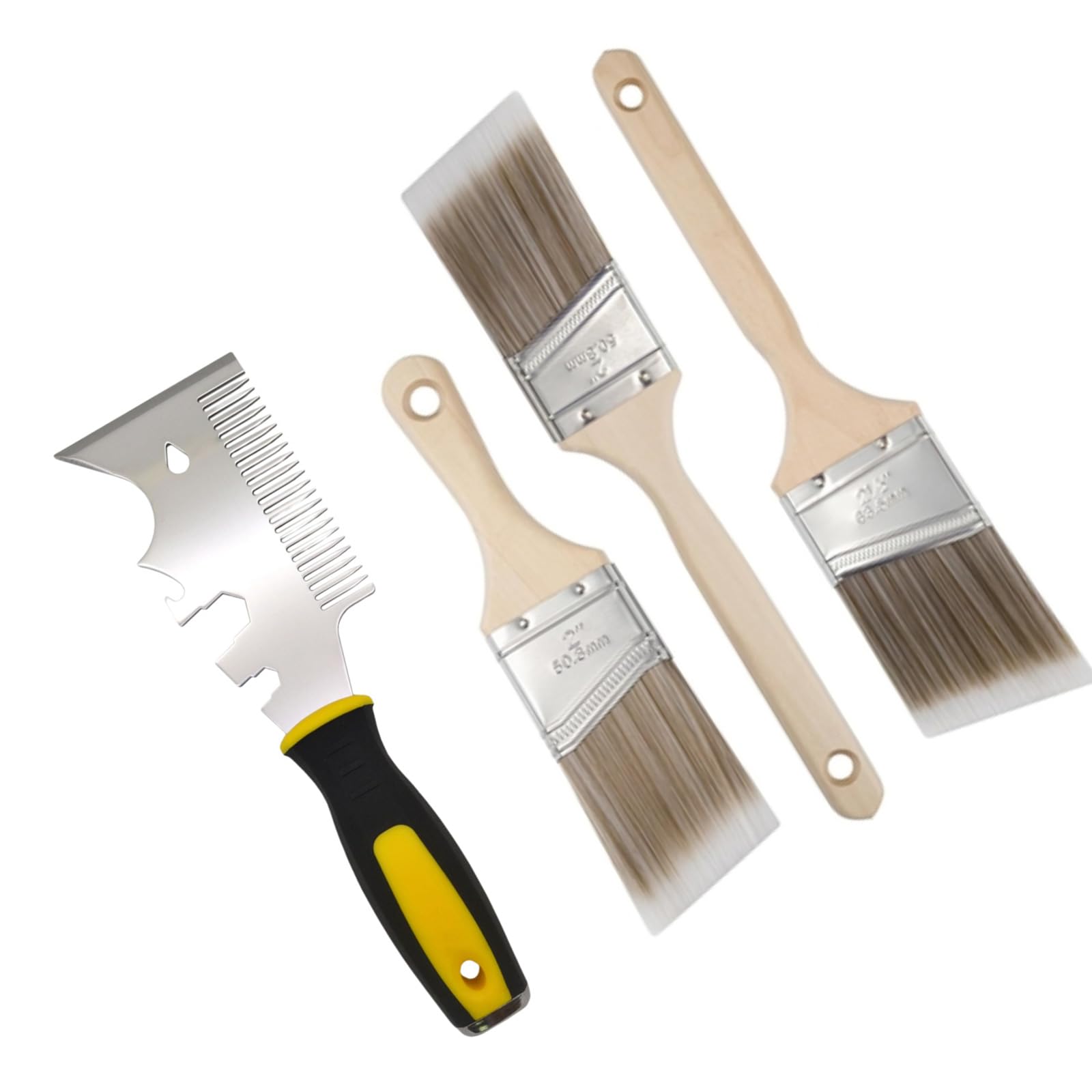 Multi-Purpose Painting Brush Set Includes Paint Comb for Smooth Wall and Furniture Renovations Synthetic Bristles Paint Brush
