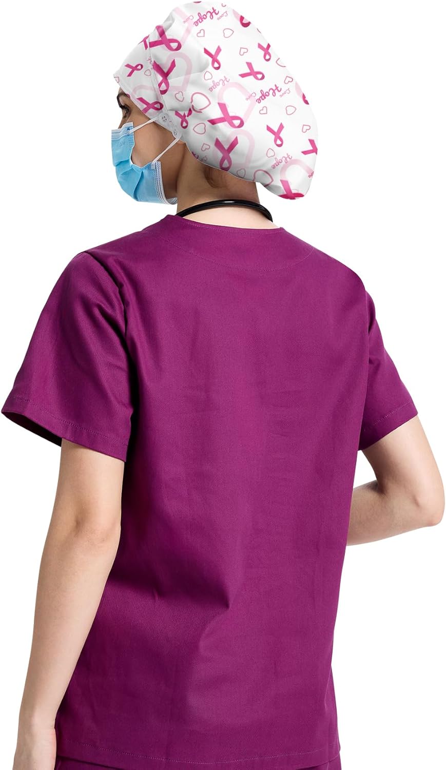 Bouffant Caps Working Cap with Button and Sweatband, Adjustable Scrub Caps for Women Men Multi Color - Image 5