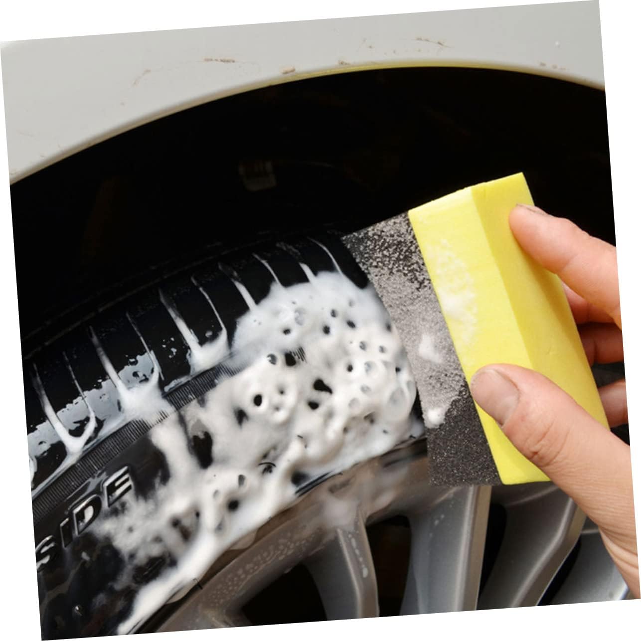 Car Washing Sponge 10Pcs Compounded PE Cleaning Pad for Tire Shine