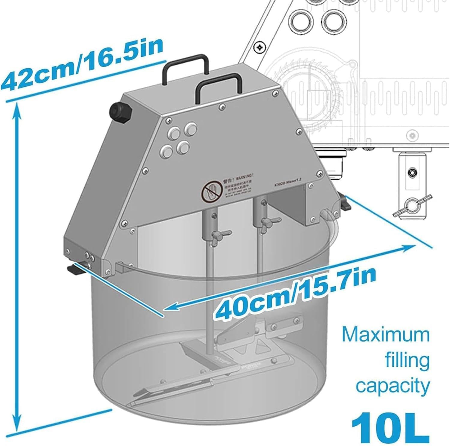 Mezclador eléctrico de alimentos, mezclador automático comercial de acero inoxidable de 10 L para sopa y salsa de chile, agitador eficiente para uso en restaurantes y cocinas