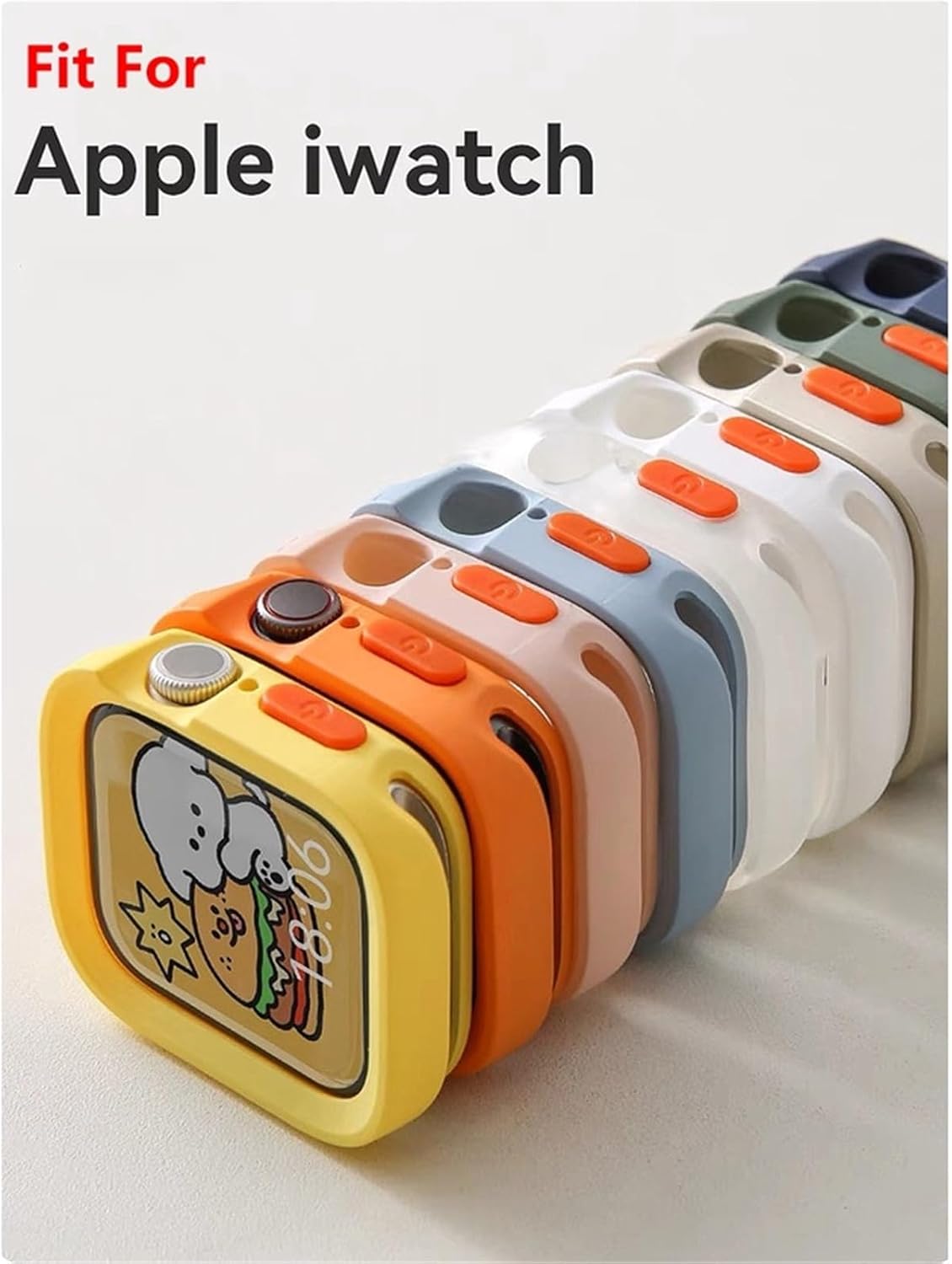 Soft Silicone Case for Apple Watch 10 9 8 7 6 SE 5 Sport Anti-Drop Matte Cover for Iwatch 49mm 41mm 40mm 44mm 45mm 42mm 46mm Watch Case(Matte AGr,40mm 41mm)
