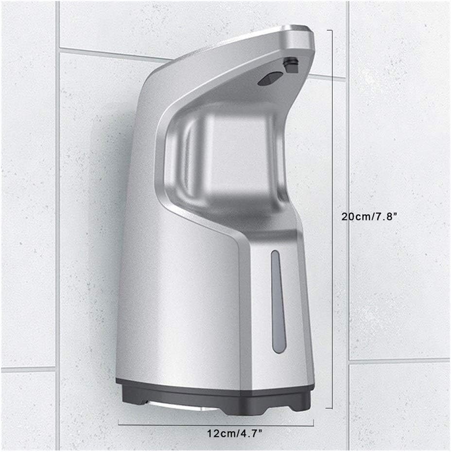 Dispensador automático de jabón con Sensor, 450 ml, sin Contacto, for Escritorio, montado en la Pared, con Sensor infrarrojo Inteligente, dispensador de jabón en Botella vacía(Silver)