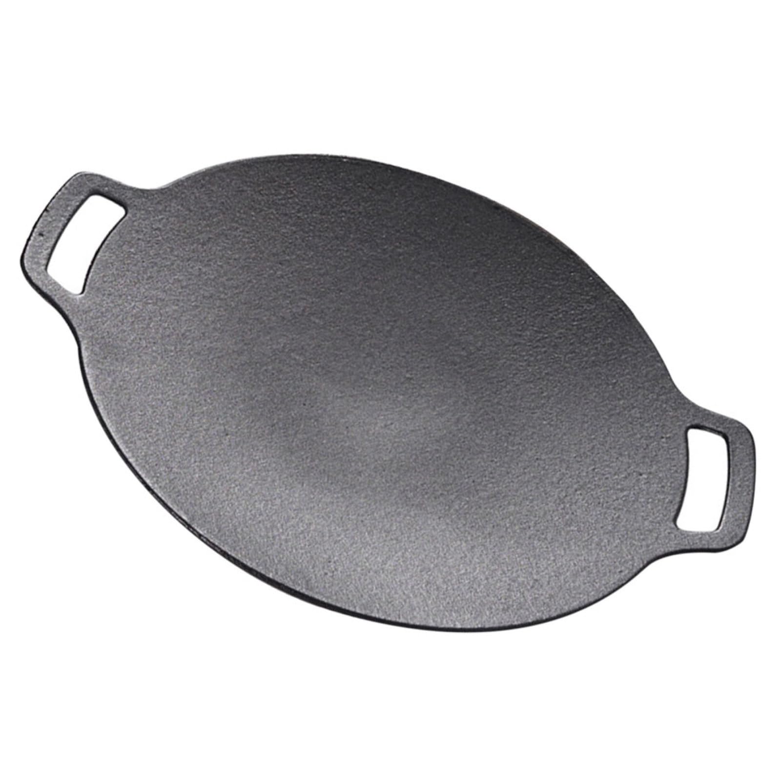 Padella Grill in Ferro per Barbecue da Esterno e Campeggio, Bordi Lisci e Arrotondati, Versatile per Carne e Verdure in Famiglia o Ristorante
