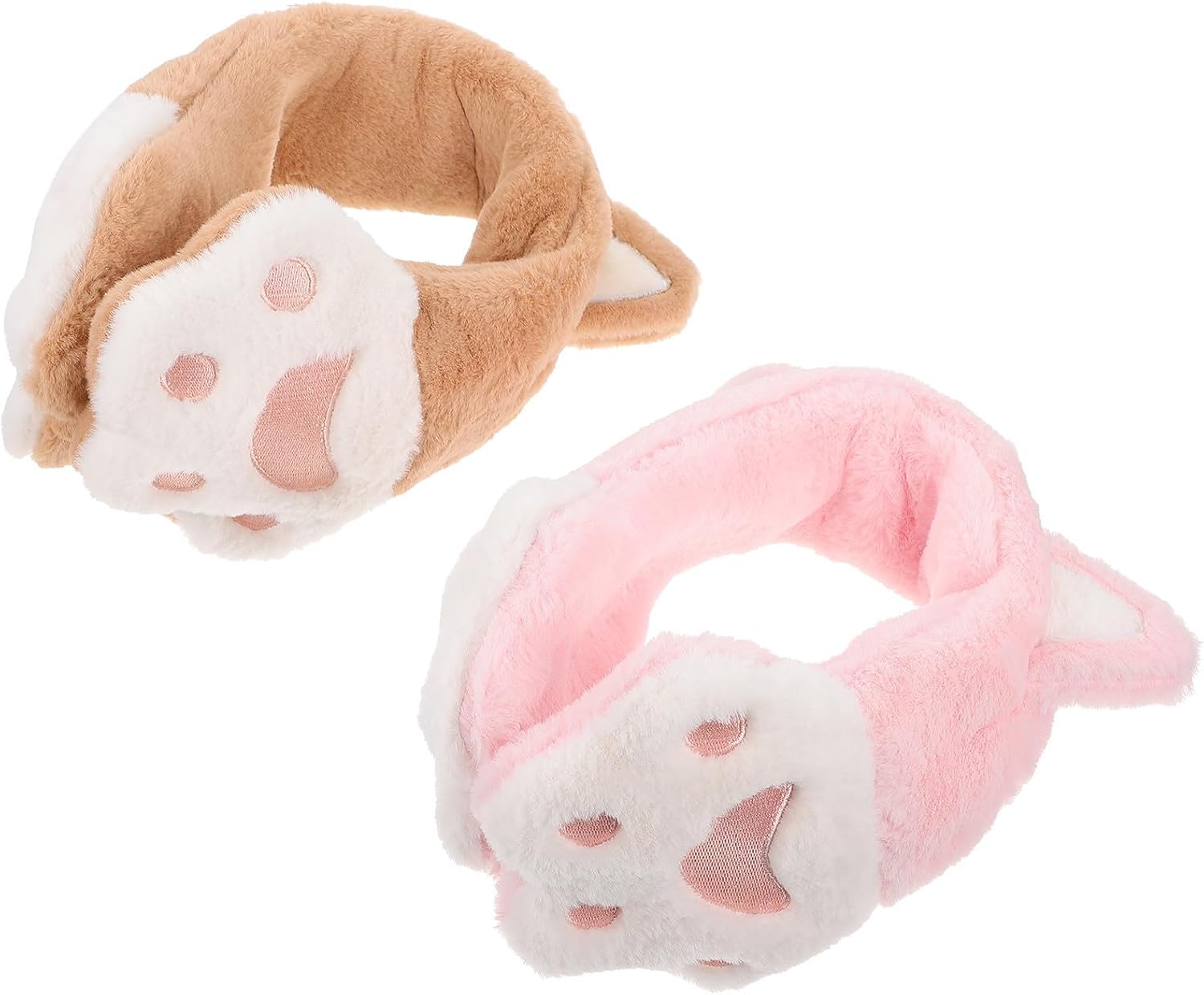 2pcs Plush Cat Earmuffs for Winter Ear Protection and Warmth, Adorable Cartoon Style Ear Muffs and Boys