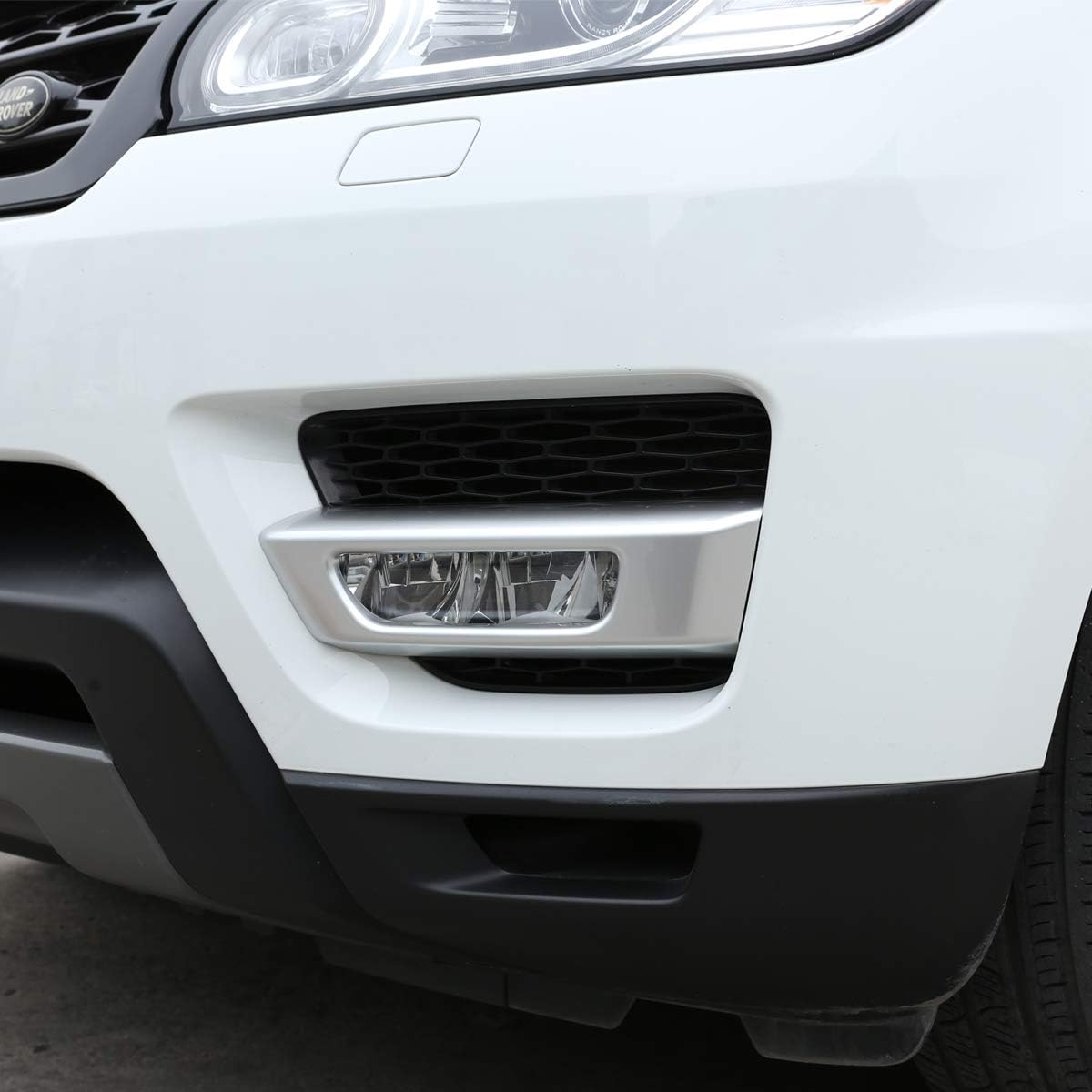 LLKUANG Front Fog Light Cover Trim for Land Rover Range Rover Sport 2014-2017 (Silver)