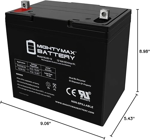 Miniatura 8 de Batería de repuesto de 12 V 55 AH para MK M22NFSLDG, paquete de 2
