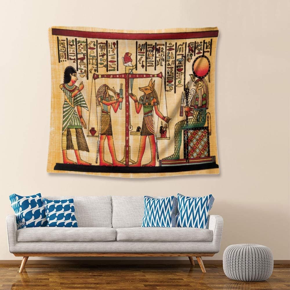 Wisząca ściana gobelinowa, Retro Starożytne Egipskie Druk Plakat Mural Gobelin do Sypialni Dorm Salon Room Studio (Color : H, Size : 73x95CM)