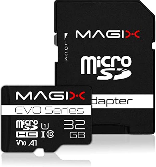 Magix 32GB microSD Card Class10 V10 U1, Read Speed Up to 80 MB/s, EVO Series (SD Adapter Included)