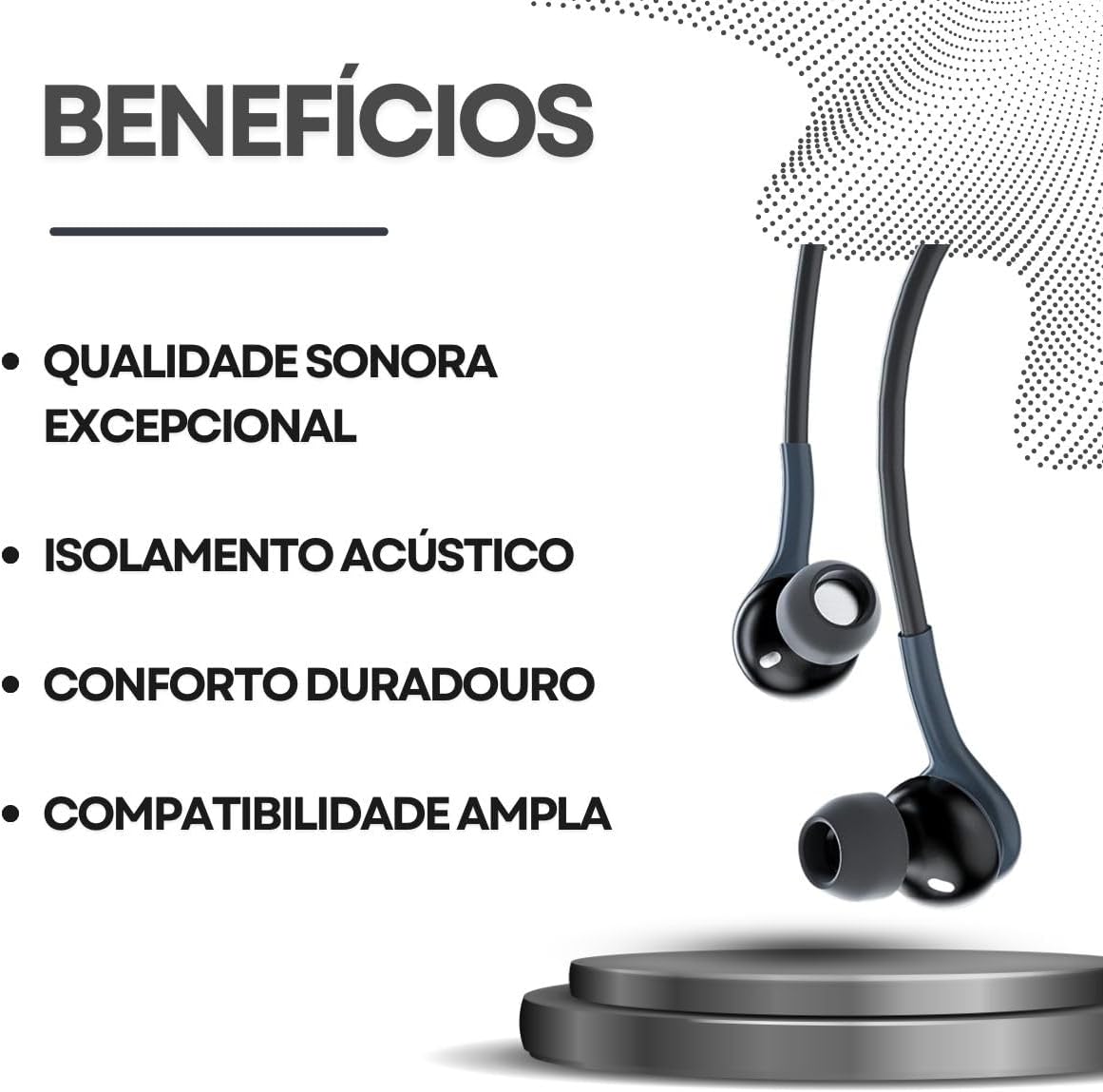 Fone de Ouvido Type C Android iPhone 15 Com Fio HSound 3ª Geração Microfone Volume Trançado Resistente