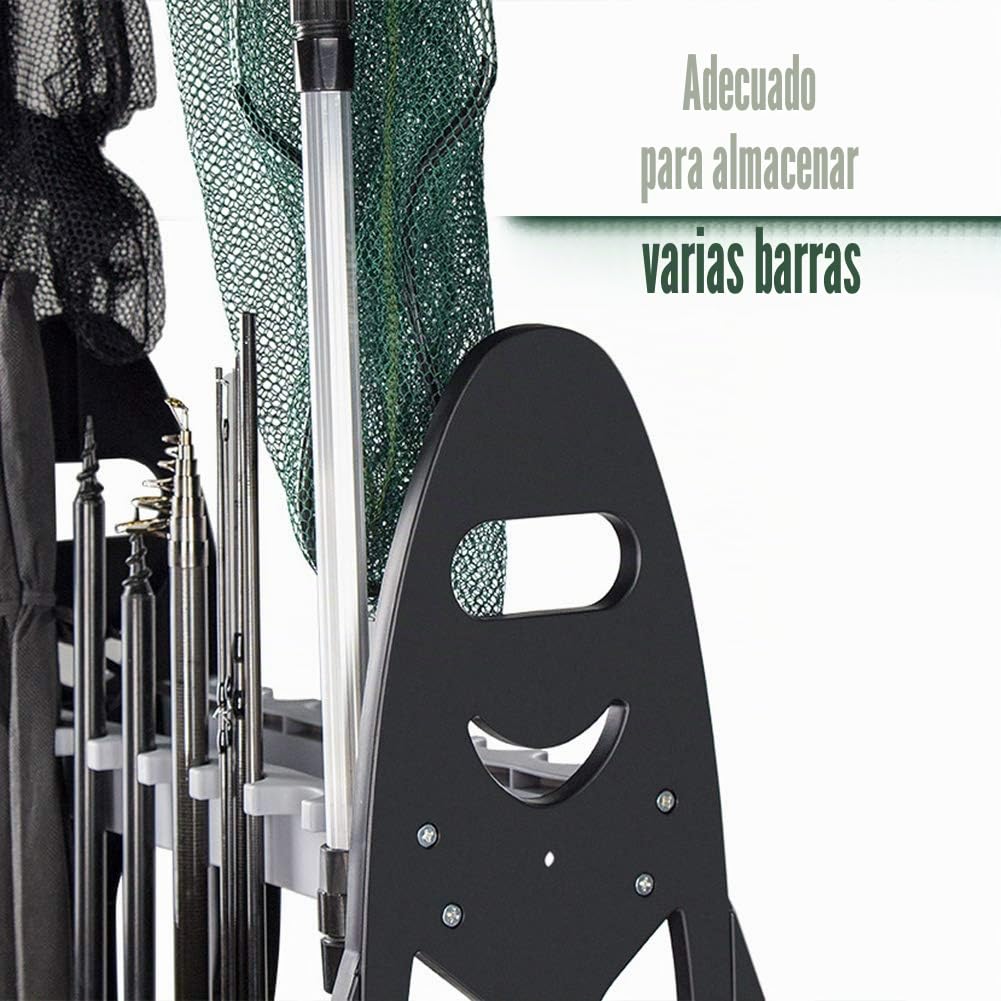 Soporte para cañas de pesca, soporte de plástico para 16 cañas de pescar