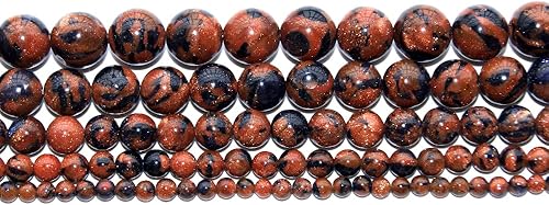 Miniatura 11 de Cuentas redondas naturales semipreciosas de piedra suelta para hacer joyas, brazaletes, collares Ojo de tigre rojo,Piedra de Yaxaita,Azul