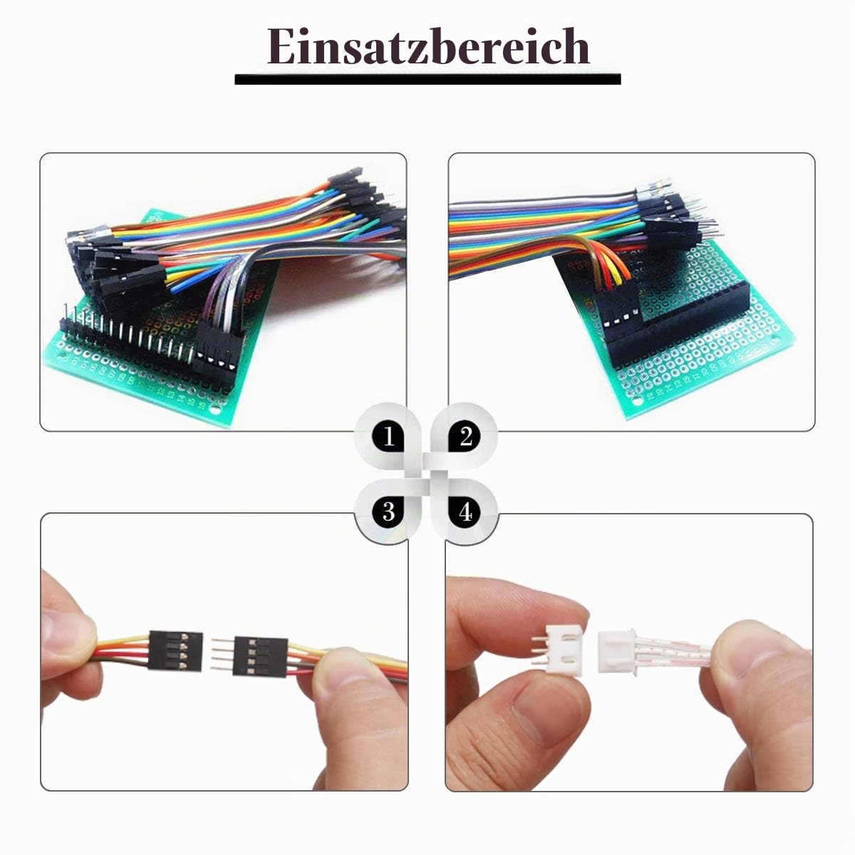 Crimpzange Dupont Stecker Set - Preciva 1550 pcs 2,54 mm Steckverbinder und Crimp Pins, 460 pcs 2,54 mm JST-XH JST Crimpkontakten und Buchsengehäuse, für 0,1-1 mm² (0,1-1 mm² Set)